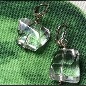 QUARTZ crystal and 925 Silver earrings
